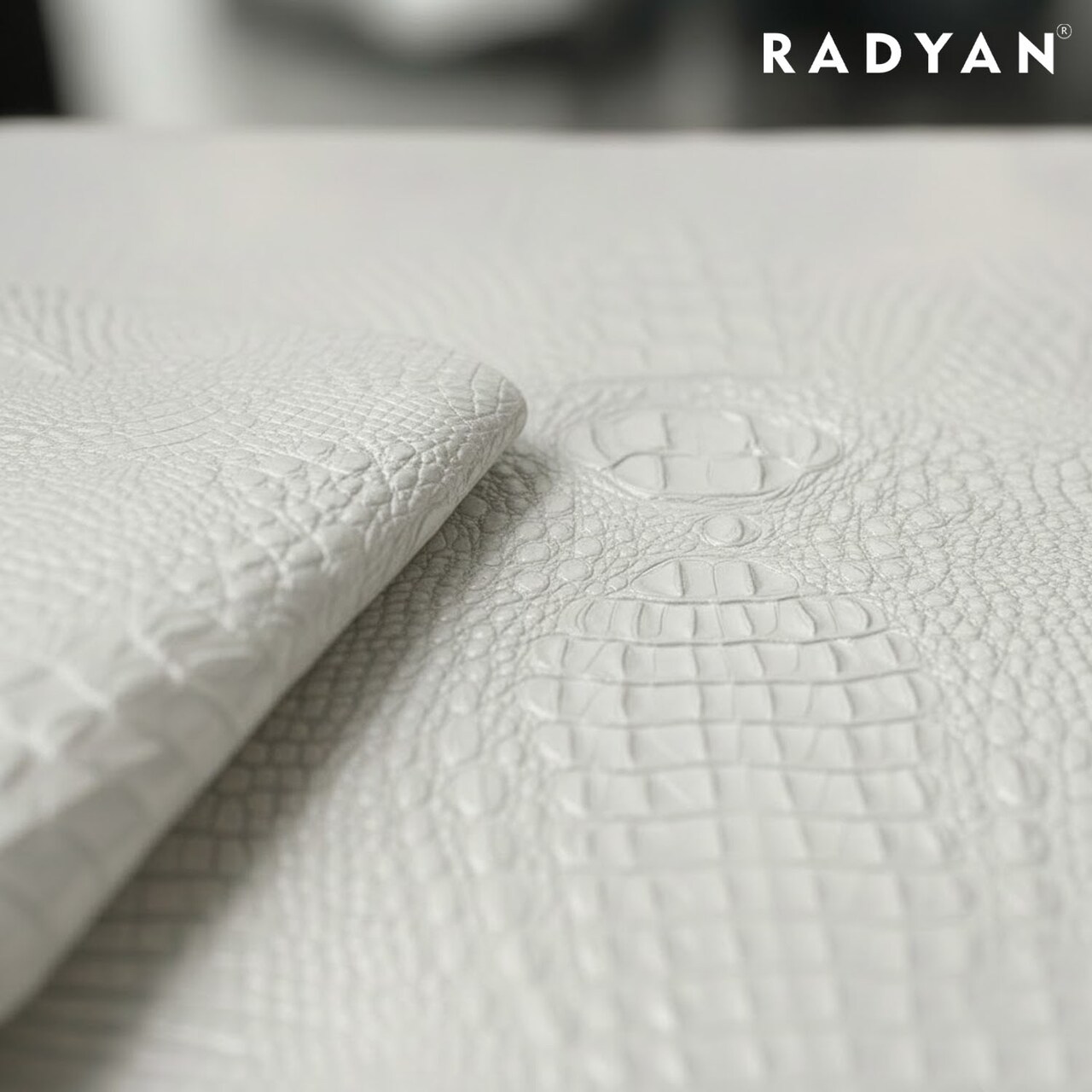 1 Yard 3D Embossed Gator Faux Leather Vinyl Fabric Durable Upholstery Handbags 56" Width